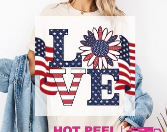America Love Gildan Softstyle Game Day Ready to Press DTF Transfer: DIY Heat Press