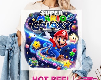 Super Mario Galaxy Movie Gildan Soft Style Game Day Ready to Press DTF Transfer: DIY