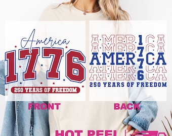 America 250 Years Gildan Softstyle Game Day Ready to Press DTF Transfer: DIY Heat