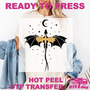 Dragon Fantasy DTF Transfers, Dragontails Heat Press Transfer, Rebecca Yarros, Fourth Wing, Bookish, Fantasy Book Lover Tee