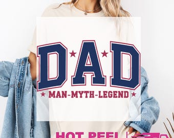 Dad Man Myth Legend DTF Transfer, Husband Dad Grandpa Heat Press Transfer