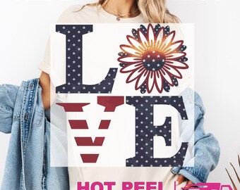 America Love Gildan Softstyle Game Day Ready to Press DTF Transfer: DIY Heat Press