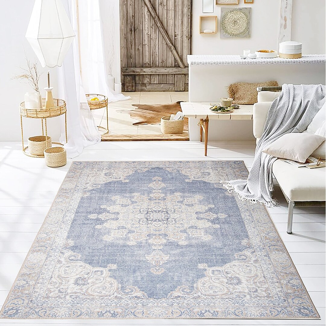 Rugover Machine Washable Area Rug, Petfriendly and Nonslip Indoor