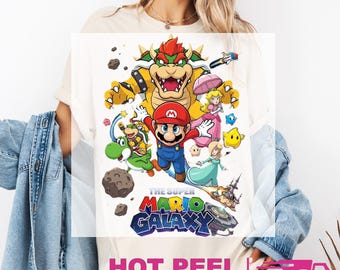 Super Mario Galaxy Movie Gildan Soft Style : Game Day Ready to Press DTF Transfer