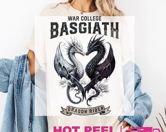 Basgiath War College Book DTF Transfers, Dragon Rider Heat Press Transfers, Fantasy Book, Bookish Girl, Basgiath Dragon Rider Tee