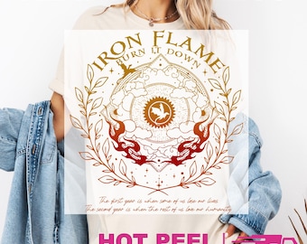 Iron Flame DTF Transfers, Fourth Wing Heat Press Transfers, Dragon Rider, Rebecca Yarros Violt Sorrengail Tee, Bookish Basgiath War College