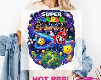 Super Mario Galaxy Movie Gildan Softstyle Game Day Ready to Press DTF Transfer: DIY