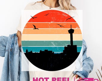 Rainbow San Antonio DTF Transfers, Colorful City Pride Heat Press Transfers, San Antonio Texas Skyline, Texas City, San Antonio Panorama