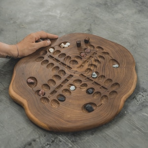 LUDO / teak wood hand carved game / Bali