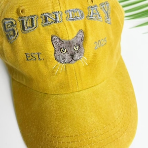 Personalized Embroidered Pet Hat Using Your Dog Photo, Custom Pet Hat, Dog Mom Hat,Pet Portrait, Birthday Gift, Christmas Gift For Pet Lover