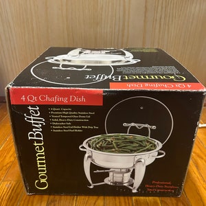 Gourmet Buffet 4 Quart Chafing Dish, Professional Heavy Duty Stainless Steel New