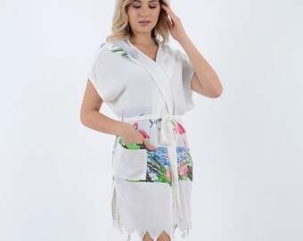 Chic Strandtücher, Bademantel, Morgenmantel, weiche Badebekleidung, türkisches Handtuch Robe, Roben für Hochzeitsgeschenke, Damen Robe.