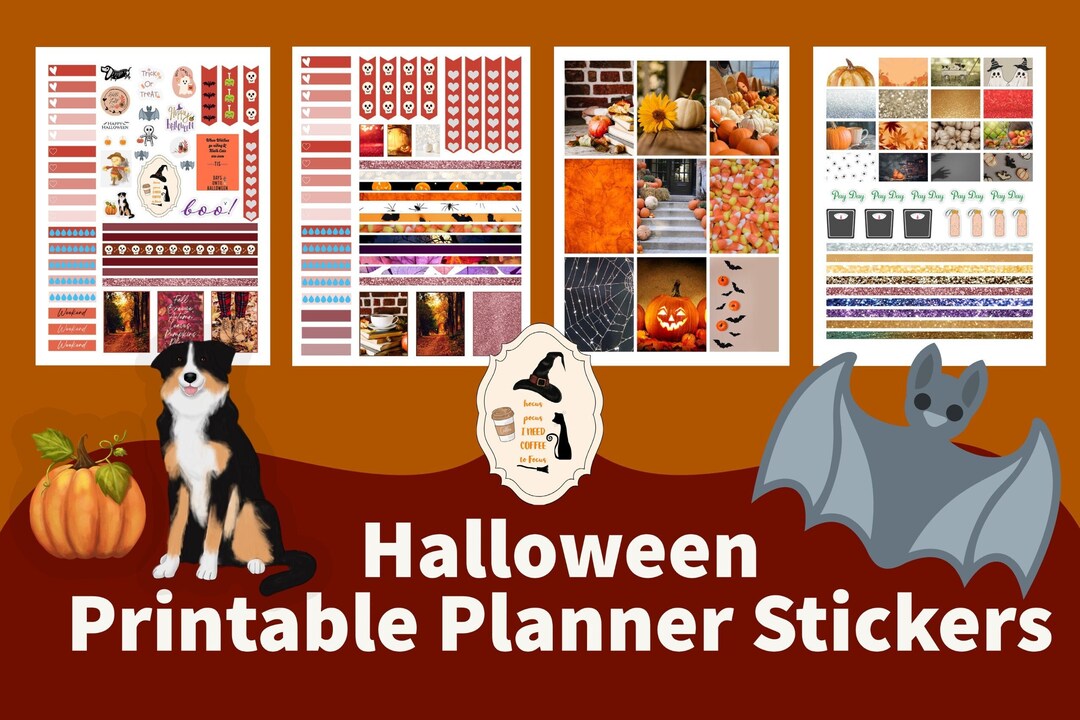 Printable Planner Stickers, Printable Planner Halloween Stickers ...
