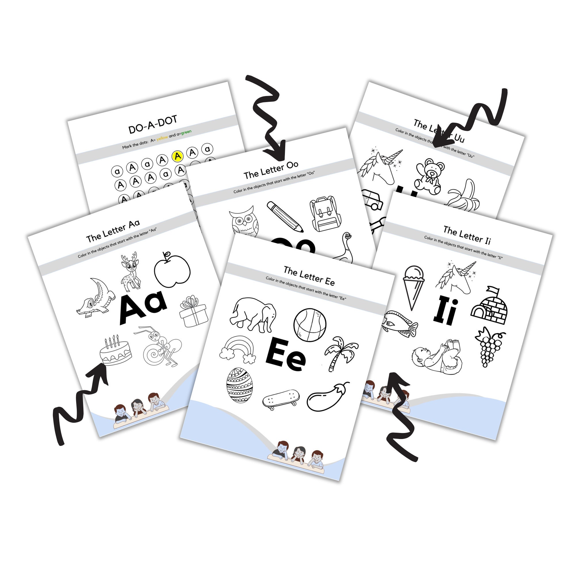 Interactive Learning Activity Pack 40 Printable Kids Worksheets Etsy