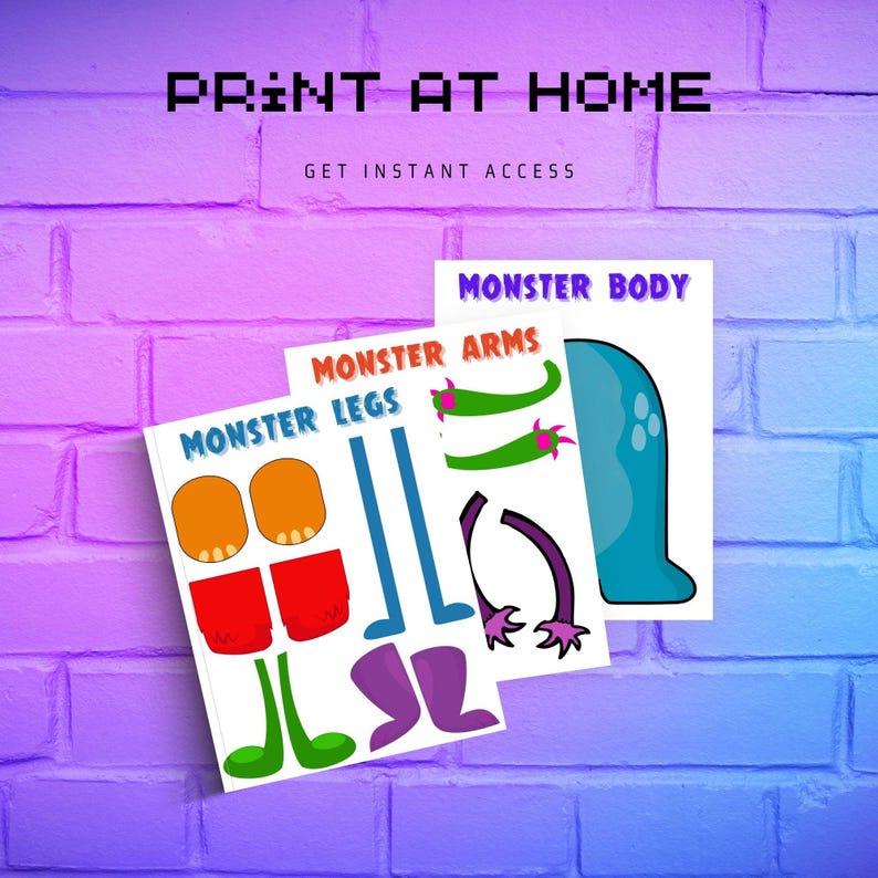 Build a Monster Printable Craft Activity | Cut and Paste Game (digital ...