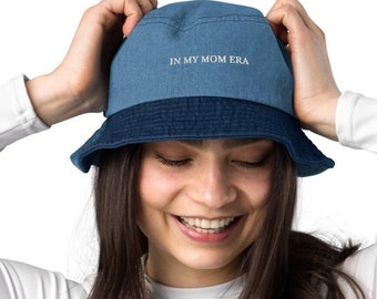 In MY MOM ERA Cappello da pescatore in denim ricamato / Cappello da mamma / Regalo per la festa della mamma