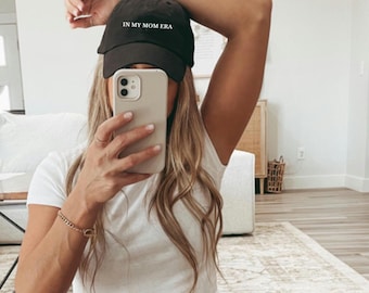 In MY MOM ERA Embroidered Baseball Cap | Mom Hat | Mother's Day Gift - White Text