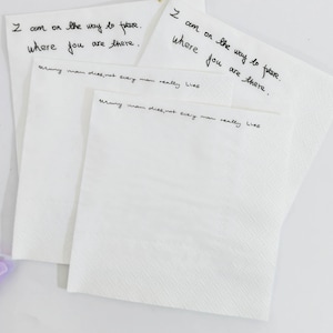 Custom Love Note Handwriting Napkins, Personalized Handwritten Note Paper Napkins , Cocktail Napkins Custom Love Note Napkins,wedding napkin
