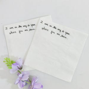 Custom Love Note Handwriting Napkins, Personalized Handwritten Note Paper Napkins , Cocktail Napkins Custom Love Note Napkins, love note