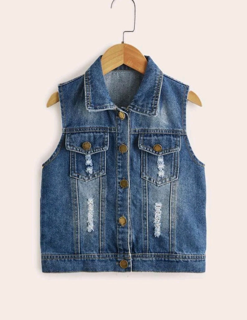Girls Jean Jacket Girls Outerwear Girls Vest Toddler Etsy