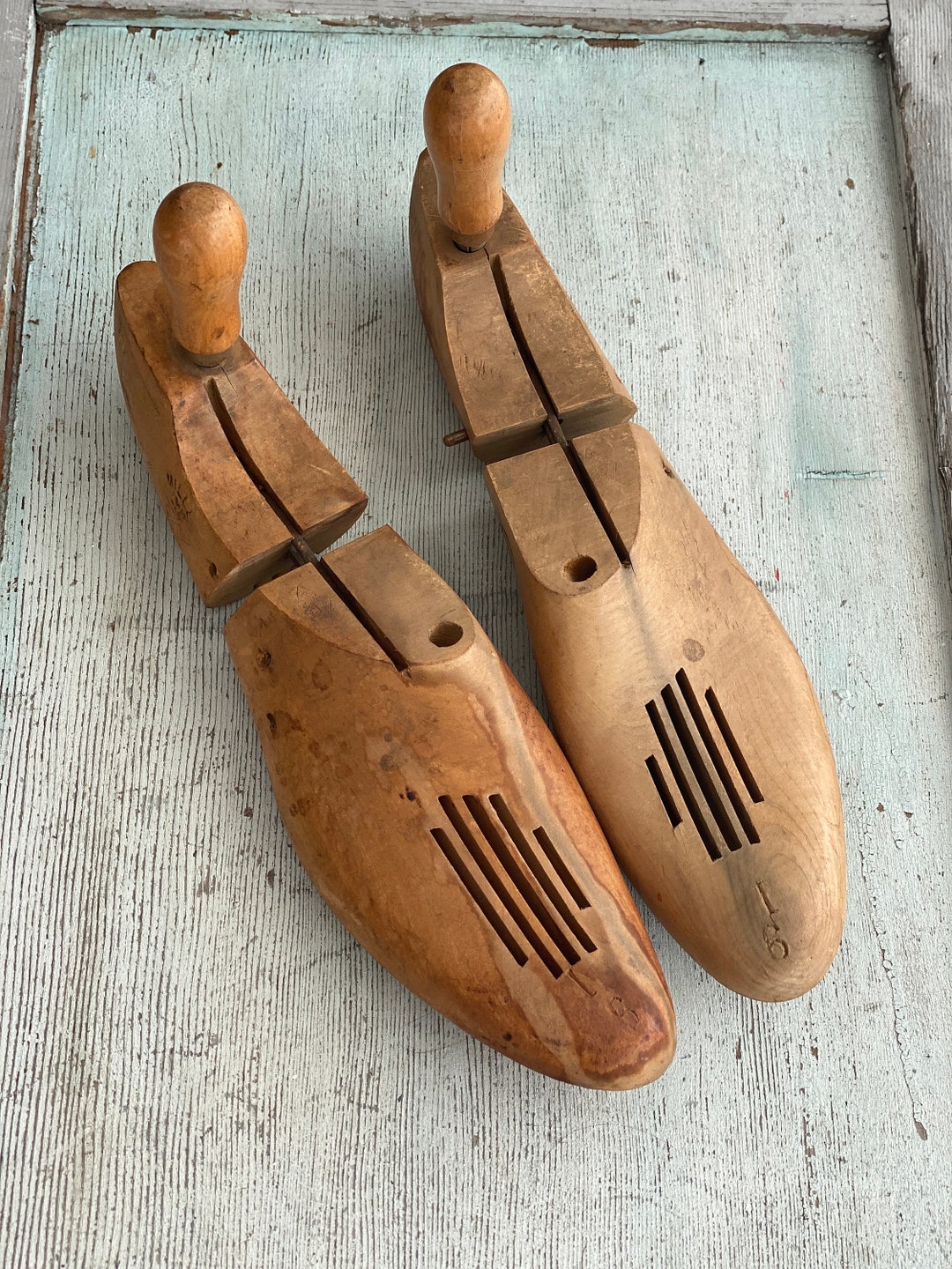 Antique Shoe Stretcher Pair Of Miller Wood Shoe Stretchers