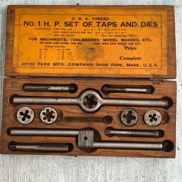 Antique Tap and Die Wood Box Etsy