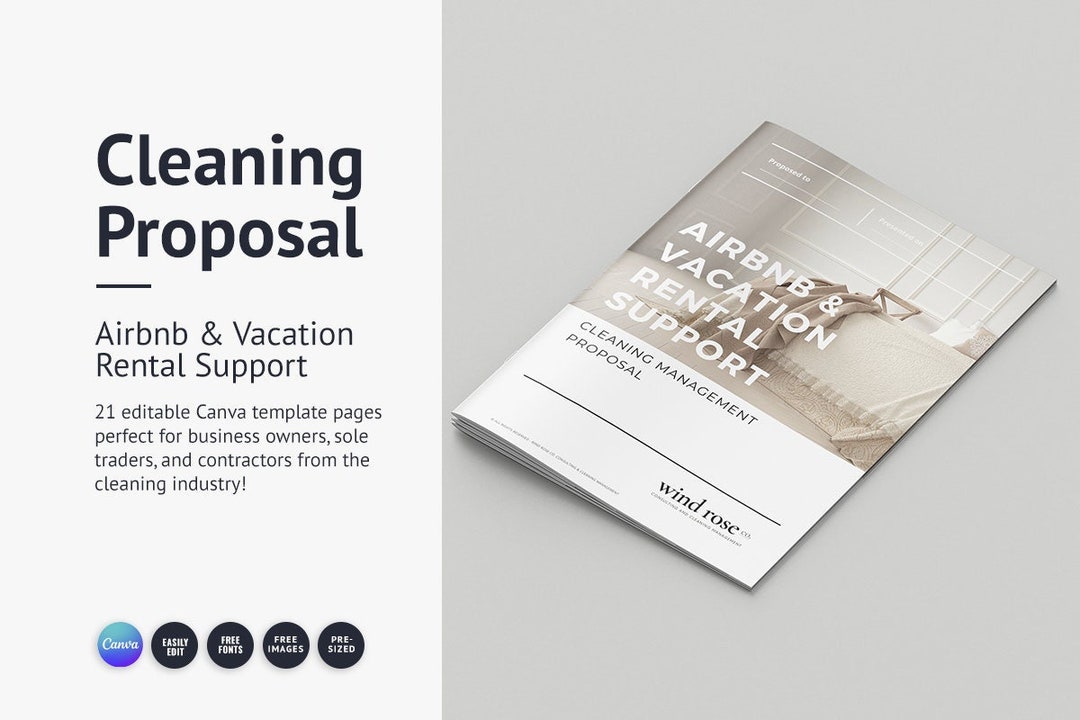 Cleaning Proposal Airbnb & Vacation Rental Support Etsy