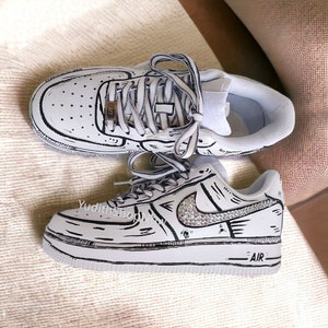 White reflective Air Force 1 Sage w/ baby pink tick and back - Vinted