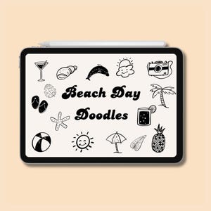 Procreate Beach Day Stamps – Summer Brush Set, Ocean Clipart, Vacation Doodles, Digital Stamps for Procreate Art & Journaling
