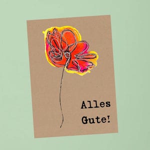 Klappkarte "Blümchen" /Aquarell Geburtstag Blume Flower Natur Garten