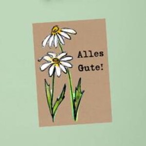Klappkarte "Gänseblümchen" /Aquarell Geburtstag Sommer Gänseblümchen Frühling Blume Natur Daisy