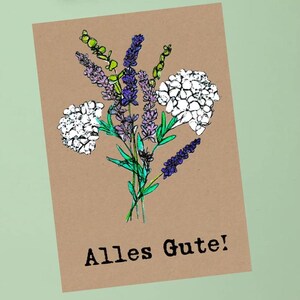 Klappkarte "Blumenstrauss" /Aquarell Geburtstag Blume Flower Natur Garten
