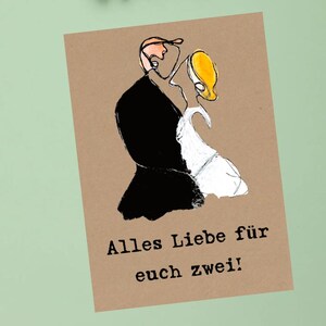 Klappkarte "Im Hafen der Ehe" / Aquarell Hochzeit Heirat Brautpaar Wedding