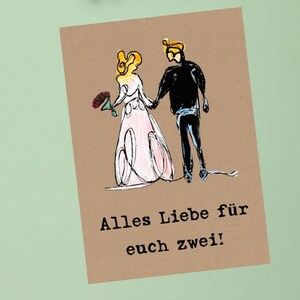 Klappkarte "Verliebt Verlobt Verheiratet" Aquarell Hochzeit