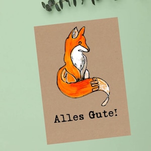 Klappkarte "Fuchs" /Aquarell Geburtstag Fuchs Fox Waldtiere Waldtier Wood Forrest
