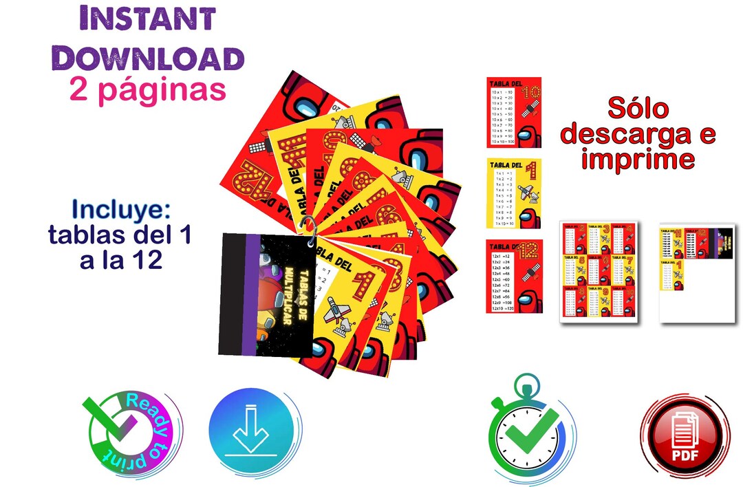 Tablas De Multiplicar De Among Us Para Imprimir Etsy