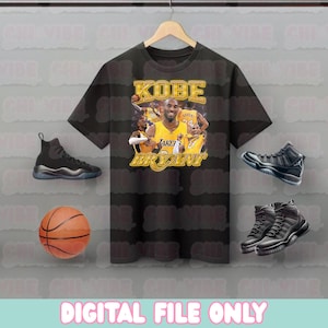 Kobe Bryant PNG Sublimation Shirt Digital Download Instant NBA Tee Design Ready To Print File 300 DPI Basketball Legends Vintage Tee
