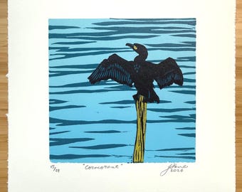 Cormorano: Stampa a rilievo in edizione limitata