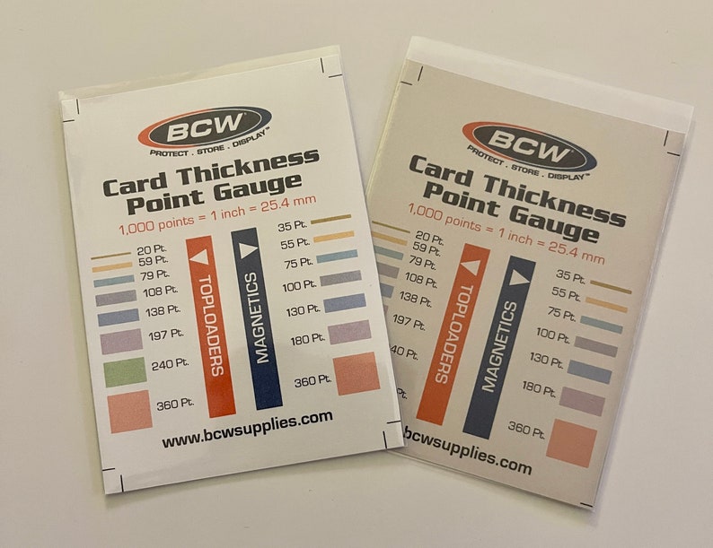 BCW TRADING CARD Thickness Point Gauge - Digital Copy File - Instant ...