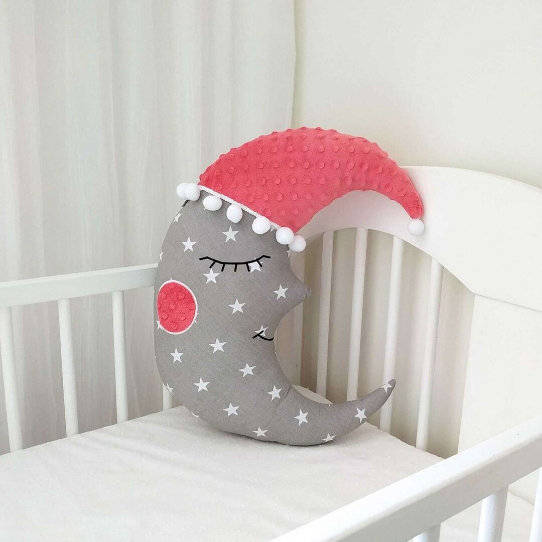 Half Moon Pillow Cosmic Moon Pillow Sweet Nursery Etsy