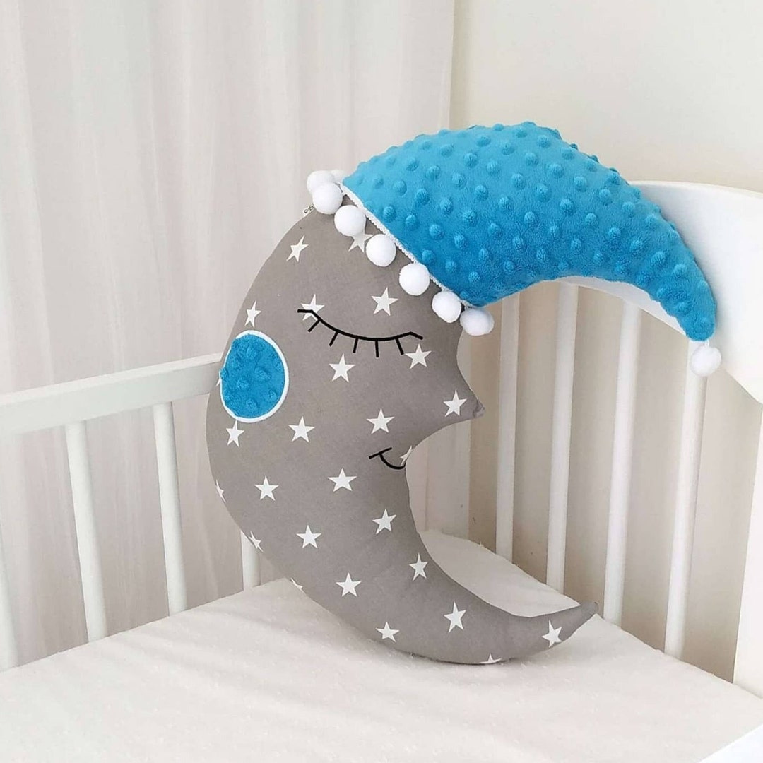 Blue Moon Cushion Baby Boy Moon Nursery Decor Celestial Etsy
