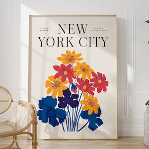 Flower Market NYC Print, Flower Market New York Print, Wall Art Decor, New York Poster, Flower Market Poster, New York City Wall Art Prints