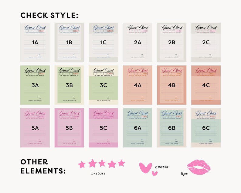 Trendy Guest Check Custom Print, Retro Girl Dinner, Printable Wall Art, Bar Cart Cocktail, Y2K Poster, Preppy Room Decor, Digital Poster image 3