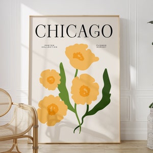 Flower Market Chicago Print, Flower Market Wall Print, Illinois Print, Wall Art Decor, Flower Market Poster, Floral Wall Art Prints