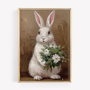 Vintage Easter Bunny Print: Neutral Nursery Wall Art (Digital Download)