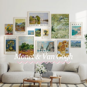 170+ Claude Monet and Van Gogh Prints, Eclectic MEGA BUNDLE Gallery Wall Set Exhibit, Digital Download, Printable Poster Monet Art Paintings