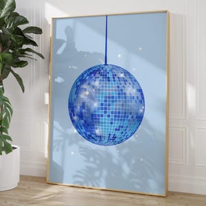 Blaue Diskokugeln Print Set: Preppy Schlafzimmer Dekor (digitaler Download) Bild 6