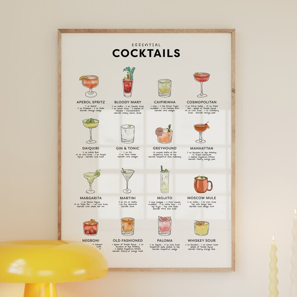 Cocktail Print - Etsy