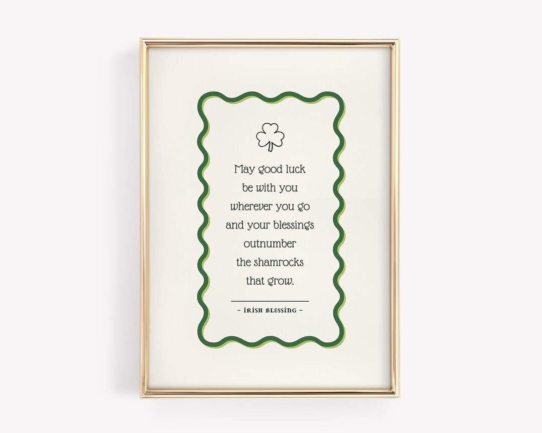 Cartello Latta Benedizione Irlandese Quadrifoglio | Placca Murale Ferro San Patrizio Per Soggiorno E Cucina 30x20cm