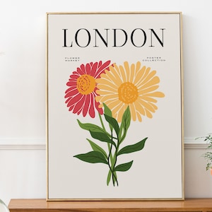 Flower Market London Print, England Flower Market London Poster, London Art, Printable Wall Art, Digital Wall Print, London Digital Download